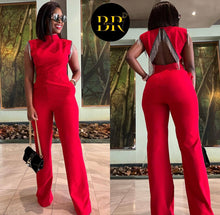 Load image into Gallery viewer, Black Rose Backless Jumpsuit (PRE-ORDER)
